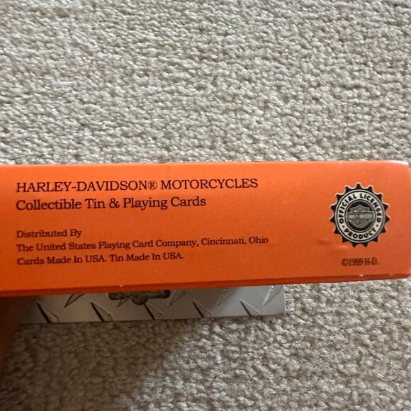 1999 Harley-Davidson Motor Cycles Collectible Tin & Playing Cards-New! Unopened - Picture 2 of 3